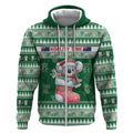 Aussie Koala Zip Hoodie Merry Christmas