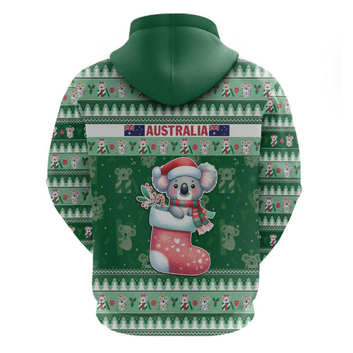 Aussie Koala Zip Hoodie Merry Christmas