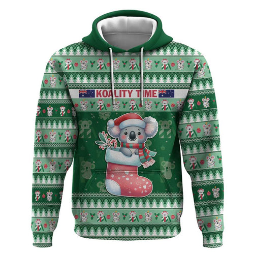 Aussie Koala Zip Hoodie Merry Christmas