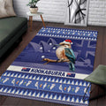 Aussie Kookaburra Area Rug Merry Christmas Blue Style