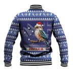 Aussie Kookaburra Baseball Jacket Merry Christmas Blue Style