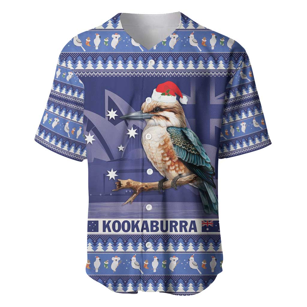 Aussie Kookaburra Baseball Jersey Merry Christmas Blue Style