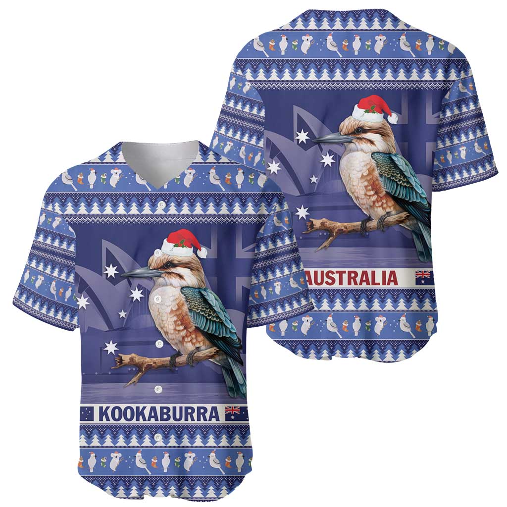 Aussie Kookaburra Baseball Jersey Merry Christmas Blue Style