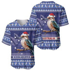 Aussie Kookaburra Baseball Jersey Merry Christmas Blue Style