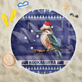 Aussie Kookaburra Beach Blanket Merry Christmas Blue Style