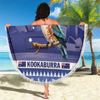 Aussie Kookaburra Beach Blanket Merry Christmas Blue Style