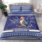 Aussie Kookaburra Bedding Set Merry Christmas Blue Style