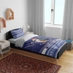 Aussie Kookaburra Bedding Set Merry Christmas Blue Style