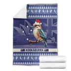 Aussie Kookaburra Blanket Merry Christmas Blue Style