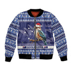 Aussie Kookaburra Bomber Jacket Merry Christmas Blue Style