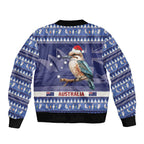Aussie Kookaburra Bomber Jacket Merry Christmas Blue Style