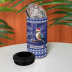 Aussie Kookaburra 4 in 1 Can Cooler Tumbler Merry Christmas Blue Style