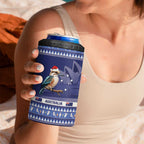 Aussie Kookaburra 4 in 1 Can Cooler Tumbler Merry Christmas Blue Style