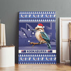 Aussie Kookaburra Canvas Wall Art Merry Christmas Blue Style
