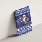 Aussie Kookaburra Canvas Wall Art Merry Christmas Blue Style