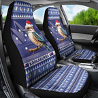 Aussie Kookaburra Car Seat Cover Merry Christmas Blue Style