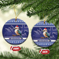 Aussie Kookaburra Ceramic Ornament Merry Christmas Blue Style