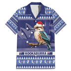 Aussie Kookaburra Family Matching Mermaid Dress and Hawaiian Shirt Merry Christmas Blue Style