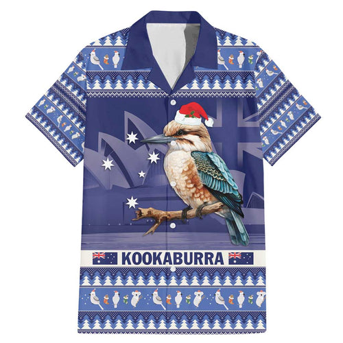Aussie Kookaburra Family Matching Mermaid Dress and Hawaiian Shirt Merry Christmas Blue Style