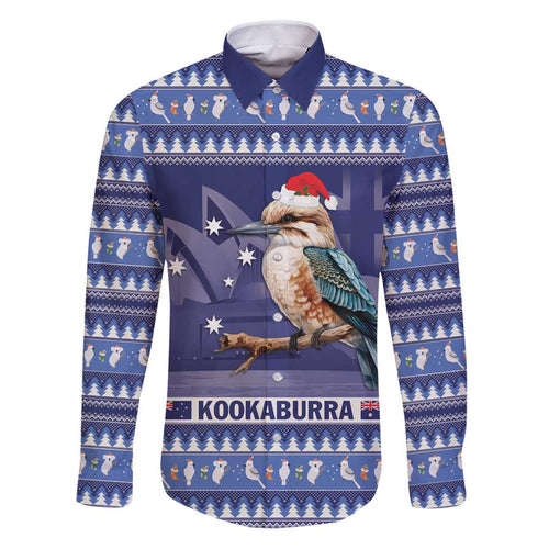 Aussie Kookaburra Family Matching Puletasi and Hawaiian Shirt Merry Christmas Blue Style