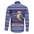 Aussie Kookaburra Family Matching Summer Maxi Dress and Hawaiian Shirt Merry Christmas Blue Style