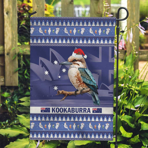 Aussie Kookaburra Garden Flag Merry Christmas Blue Style