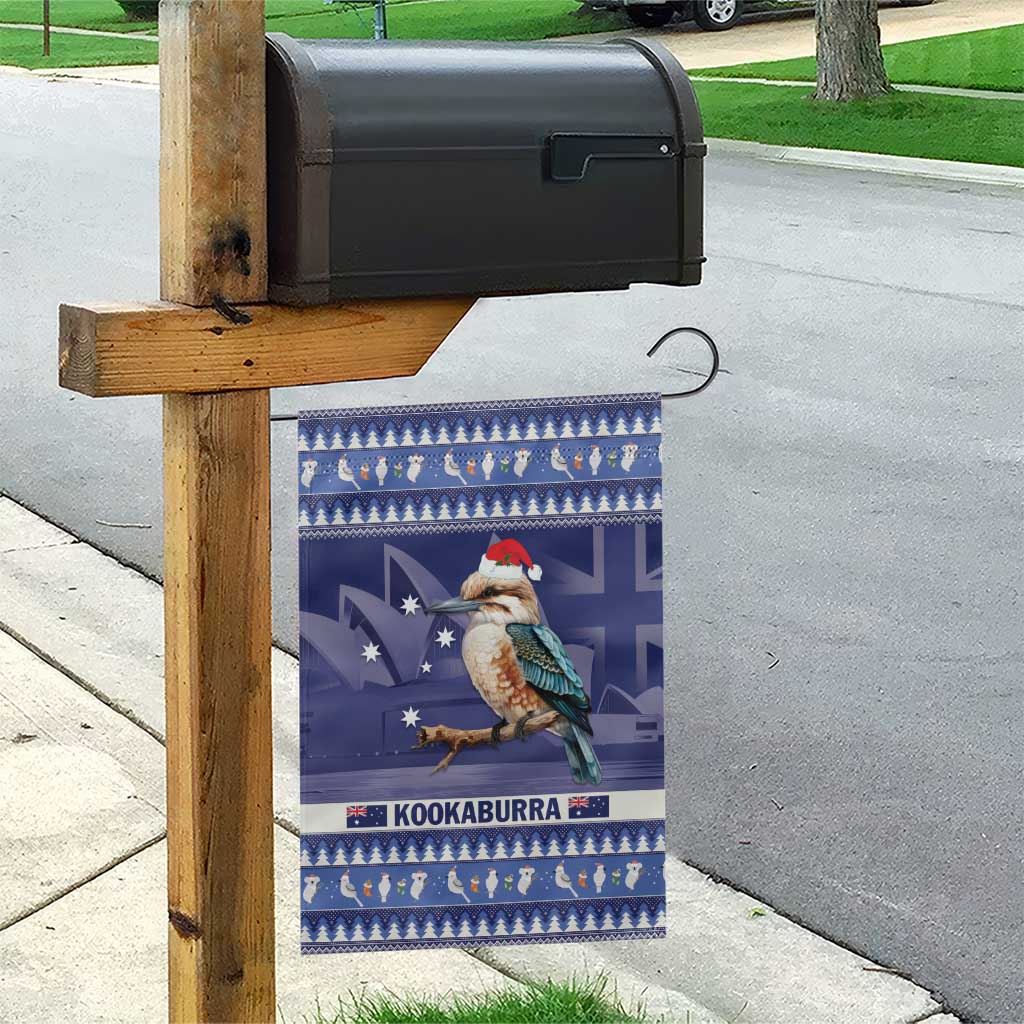 Aussie Kookaburra Garden Flag Merry Christmas Blue Style
