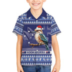Aussie Kookaburra Hawaiian Shirt Merry Christmas Blue Style