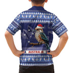 Aussie Kookaburra Hawaiian Shirt Merry Christmas Blue Style