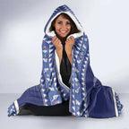 Aussie Kookaburra Hooded Blanket Merry Christmas Blue Style