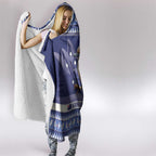 Aussie Kookaburra Hooded Blanket Merry Christmas Blue Style