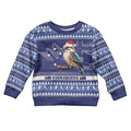 Aussie Kookaburra Kid Ugly Christmas Sweater Merry Christmas Blue Style