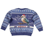 Aussie Kookaburra Kid Ugly Christmas Sweater Merry Christmas Blue Style