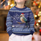 Aussie Kookaburra Kid Ugly Christmas Sweater Merry Christmas Blue Style