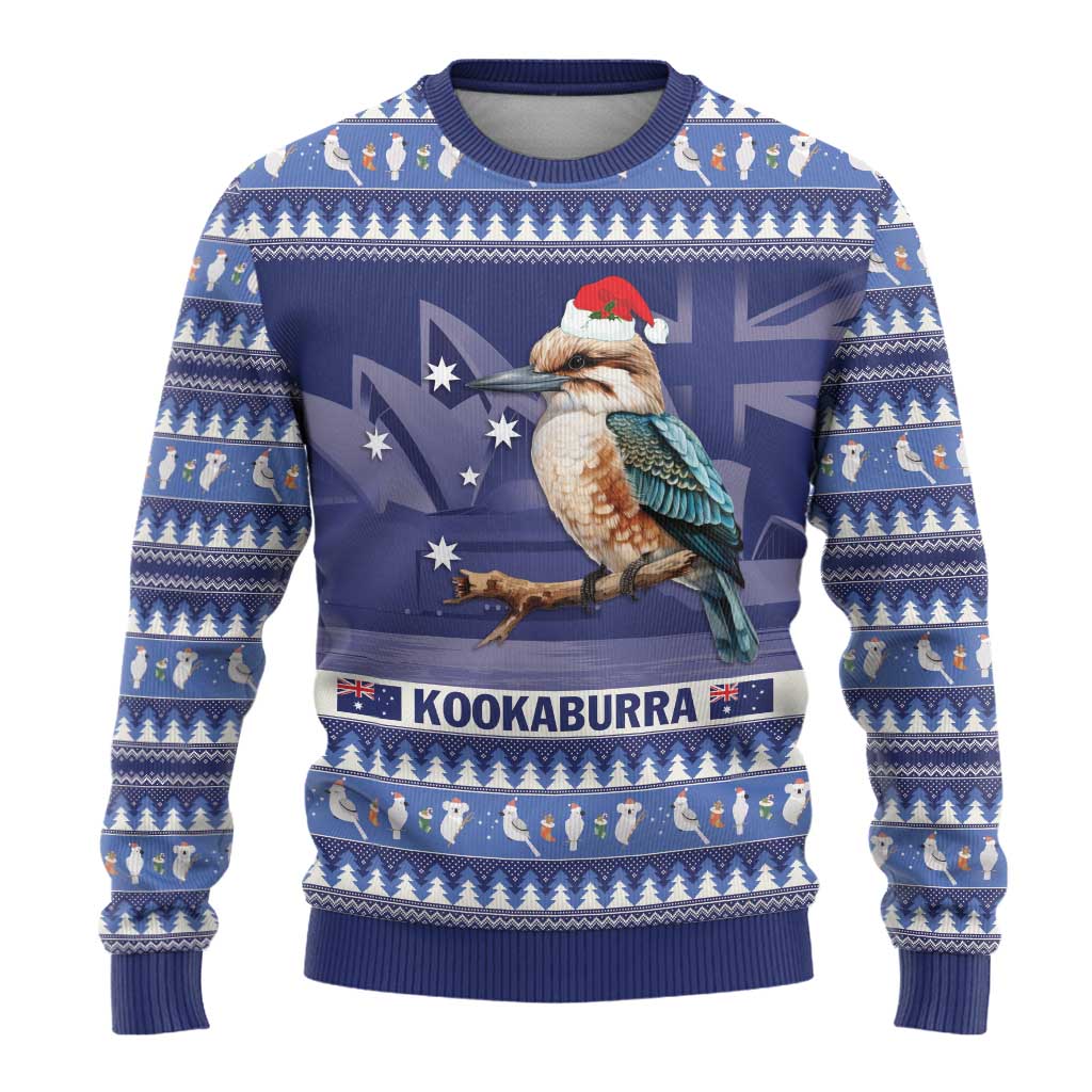 Aussie Kookaburra Ugly Christmas Sweater Merry Christmas Blue Style