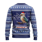 Aussie Kookaburra Ugly Christmas Sweater Merry Christmas Blue Style
