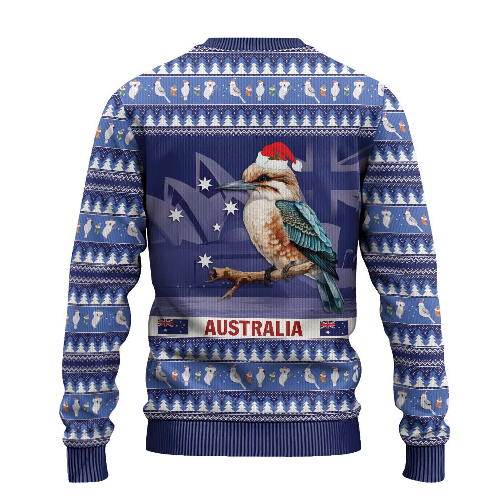 Aussie Kookaburra Ugly Christmas Sweater Merry Christmas Blue Style