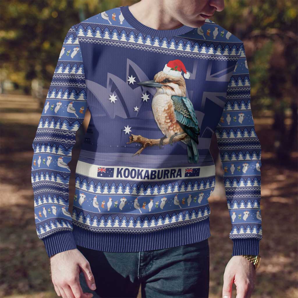 Aussie Kookaburra Ugly Christmas Sweater Merry Christmas Blue Style