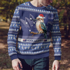 Aussie Kookaburra Ugly Christmas Sweater Merry Christmas Blue Style