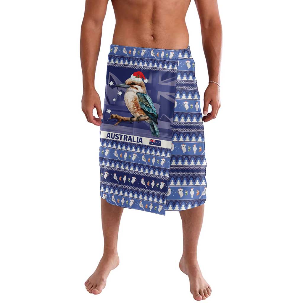 Aussie Kookaburra Lavalava Merry Christmas Blue Style
