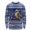 Aussie Kookaburra Long Sleeve Shirt Merry Christmas Blue Style