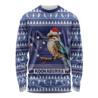 Aussie Kookaburra Long Sleeve Shirt Merry Christmas Blue Style