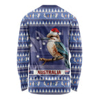 Aussie Kookaburra Long Sleeve Shirt Merry Christmas Blue Style