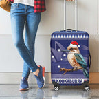 Aussie Kookaburra Luggage Cover Merry Christmas Blue Style