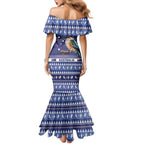 Aussie Kookaburra Mermaid Dress Merry Christmas Blue Style