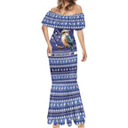 Aussie Kookaburra Mermaid Dress Merry Christmas Blue Style