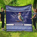 Aussie Kookaburra Quilt Merry Christmas Blue Style