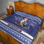 Aussie Kookaburra Quilt Merry Christmas Blue Style