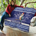 Aussie Kookaburra Quilt Merry Christmas Blue Style