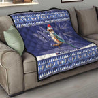 Aussie Kookaburra Quilt Merry Christmas Blue Style